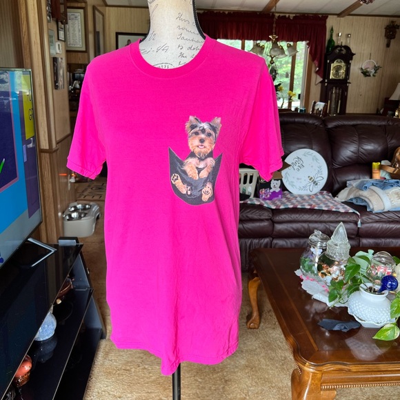 Woman’s Yorkie in my pocket tee shirt - Picture 10 of 16